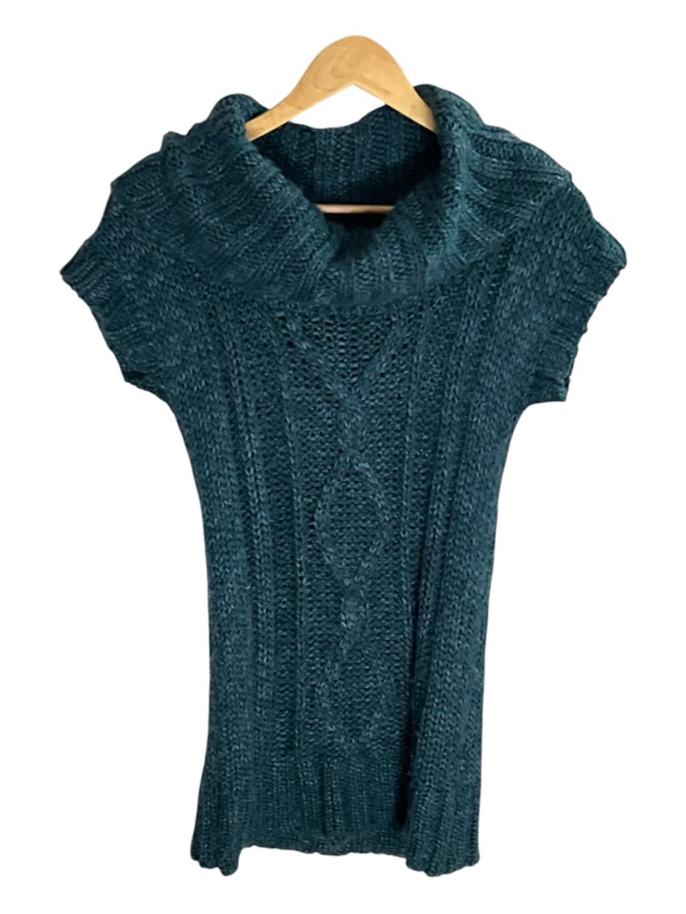Mudd Teal Cable Knit Cowl Neck Sweater Dress